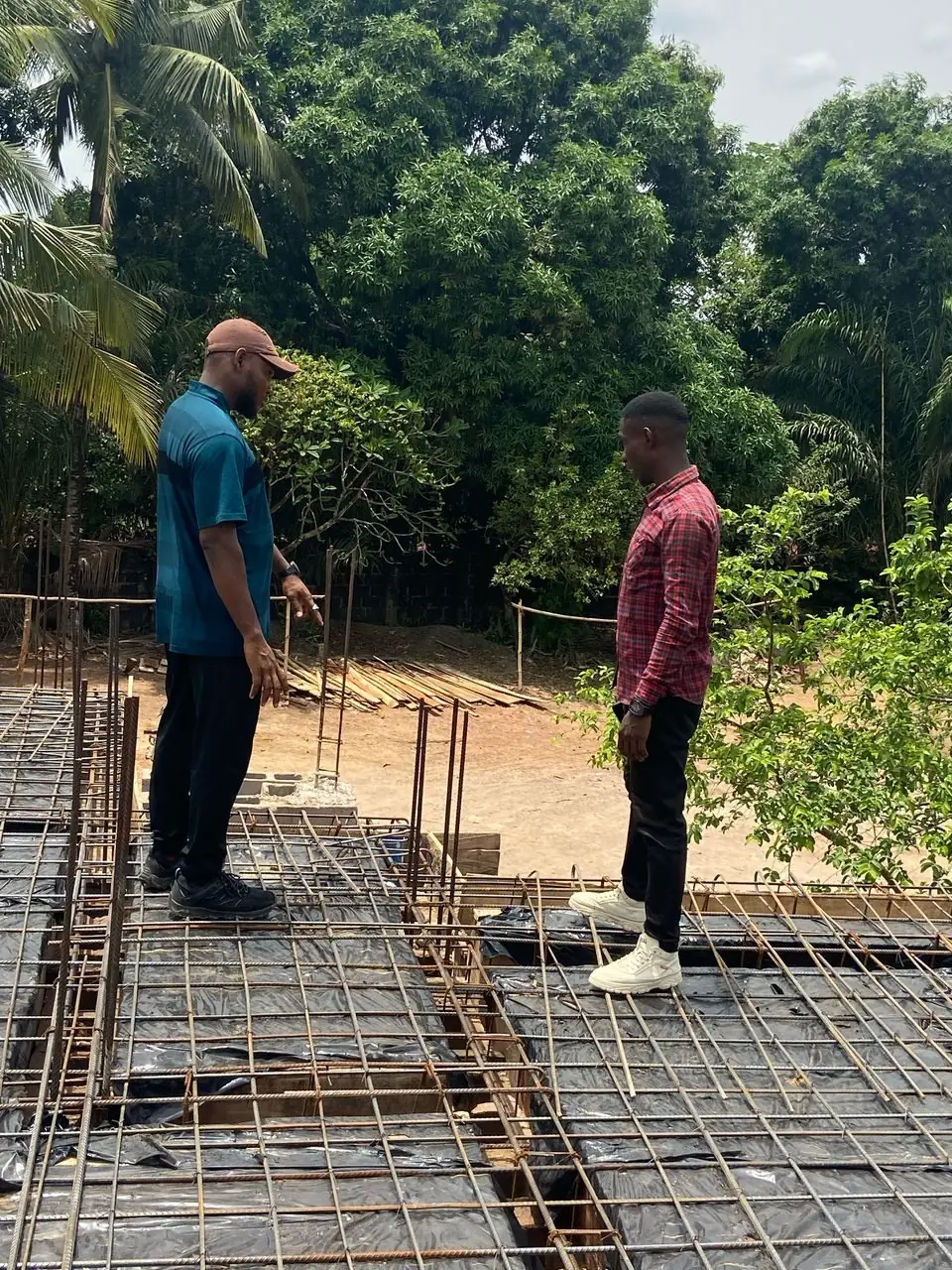 Akeyville team coordinating works on a project site