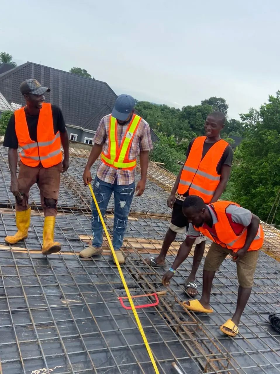 Akeyville project management team supervising works